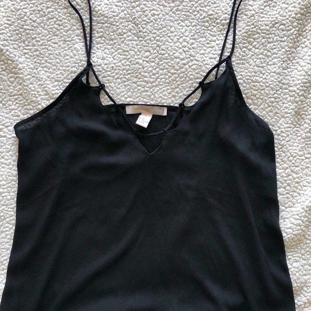 Black detailed, lightweight camisole